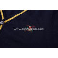 Boy's Knitted Contrast Color Logo Embroidery Pocket Cardigan